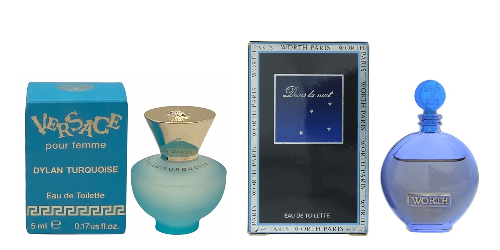 Womens Perfume Miniature Gift Set x2 Versace Dylan Turquoise \u0026Worth Dans La  Nuit | eBay UK